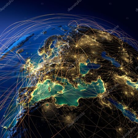 Mappa con copertura Italia ed Europa